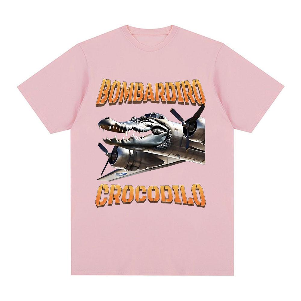 Bombardiro Crocodilo Crocodile Plane Bomber Funny Humor T-shirt Men's Women Casual Cotton Short Sleeve T Shirts Comfort T-shirts