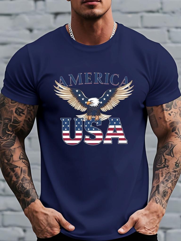 American Flag Print Unisexs Tshirts Usa Graphic Print Short Sleeve Tshirt Quick Drying Gym Sports Tops Breathable Muscle T Shirt