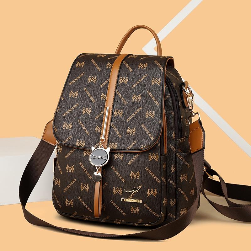 Soft leather backpack women's summer new bag large capacity fashion trend travel backpack cross