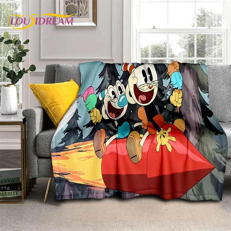 Cuphead Mugman 3D Game Gamer HD Blanket,Soft Throw Blanket for Home Bedroom Bed Sofa Picnic Travel Office Cover Blanket Kid Rest