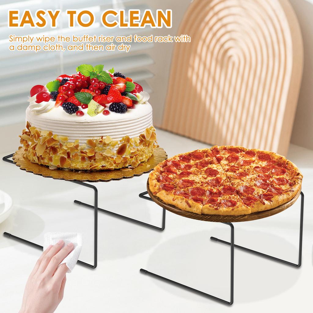 4Pcs Iron Pizza Rack Table Simple Storage Holder Dinner Plate Food Tray Stand Countertop Foldable Rack Cooling Bake Accessories