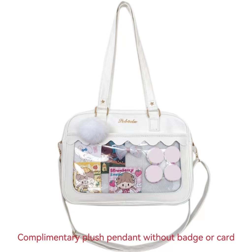 Women's Japanese Style Kawaii Shoulder Bag New Ita Bag Transparent JK Tote Handbag Student Preppy Luxury Messenger Crossbody Bag