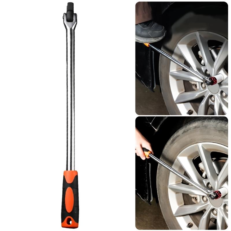 Heavy Duty 1/2Inch Joint Handle Flexible Head Socket Wrench with 180 Degree Rotation and Ergonomic Grip Breaker Bar Tool