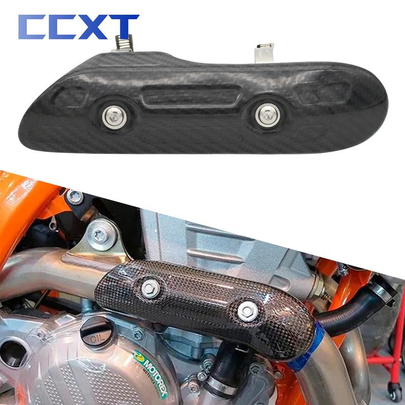 Motorcycle Carbon Fiber Exhaust Heat Shield Protector Guard Cover For KTM EXC EXCF250 350 400 450 500 For Gas Gas Huqvarna FE FX