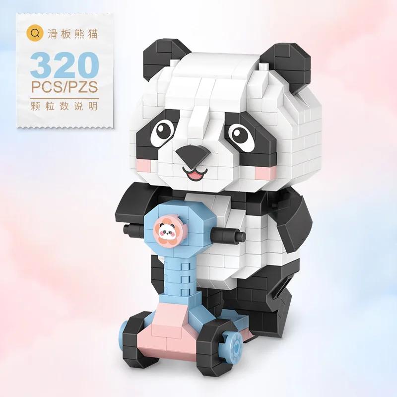 Building Blocks Panda Creative Assembly Decoration Dessert Electrical Mini Particles, Educational Boys and Girls Kids Toys
