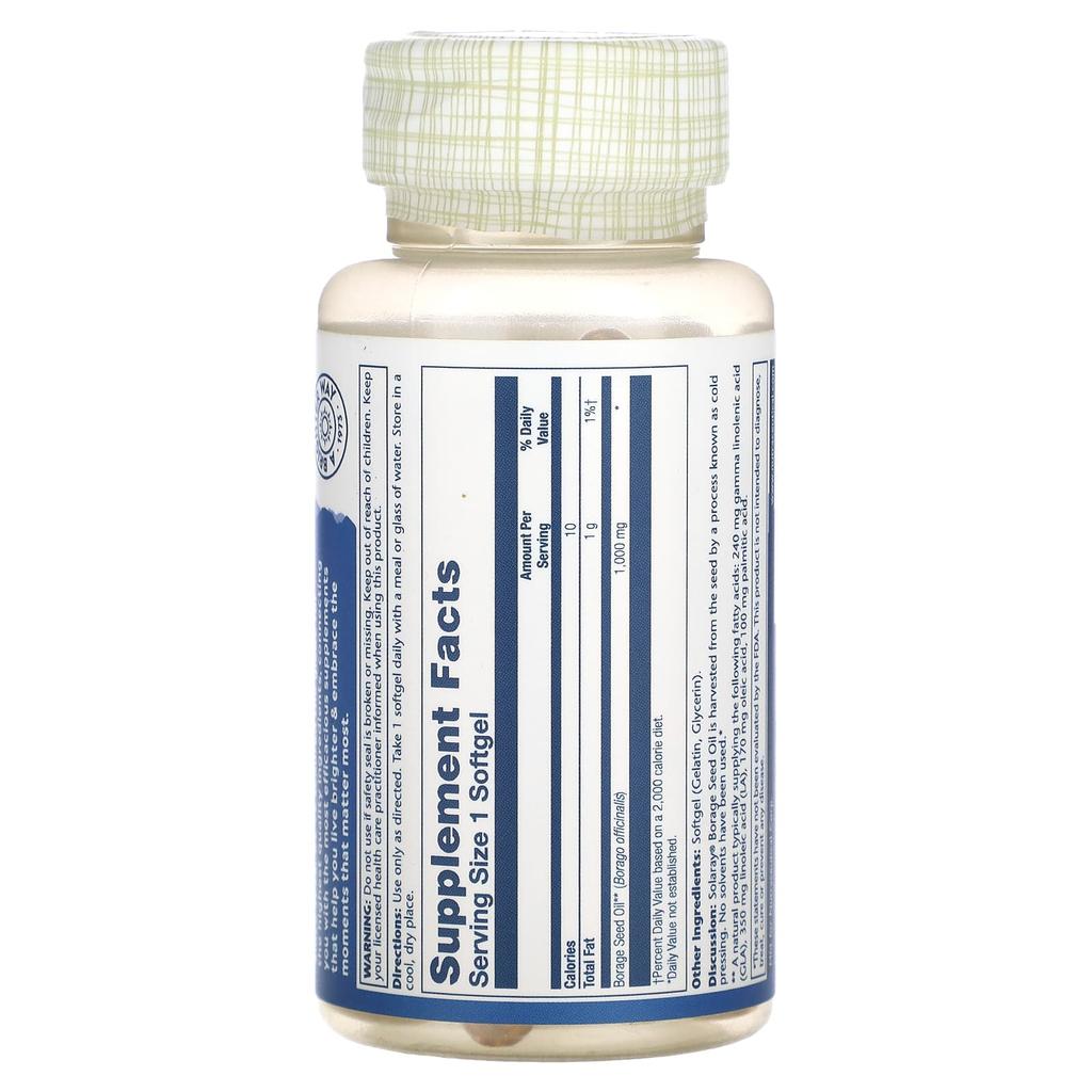 Borage Seed Oil, 1,000Mg, 50 Softgels