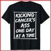 Kicking Cancer Chemotherapy Warrior Survivor Chemo Black Cotton T-Shirt S-5XL