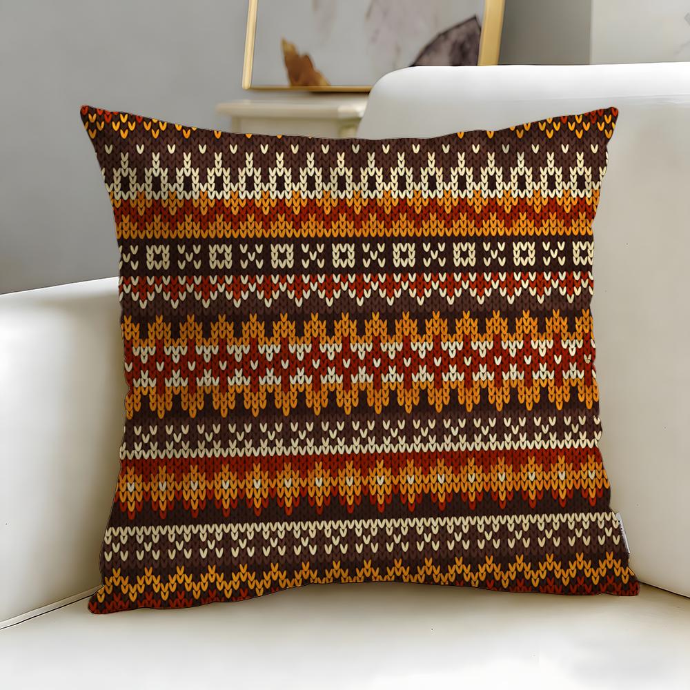 Fair Isle Muster Kissenbezug Weich Leicht zu Waschen Kissenhülle Vielseitig für Sofa Bett Reise und Büro
