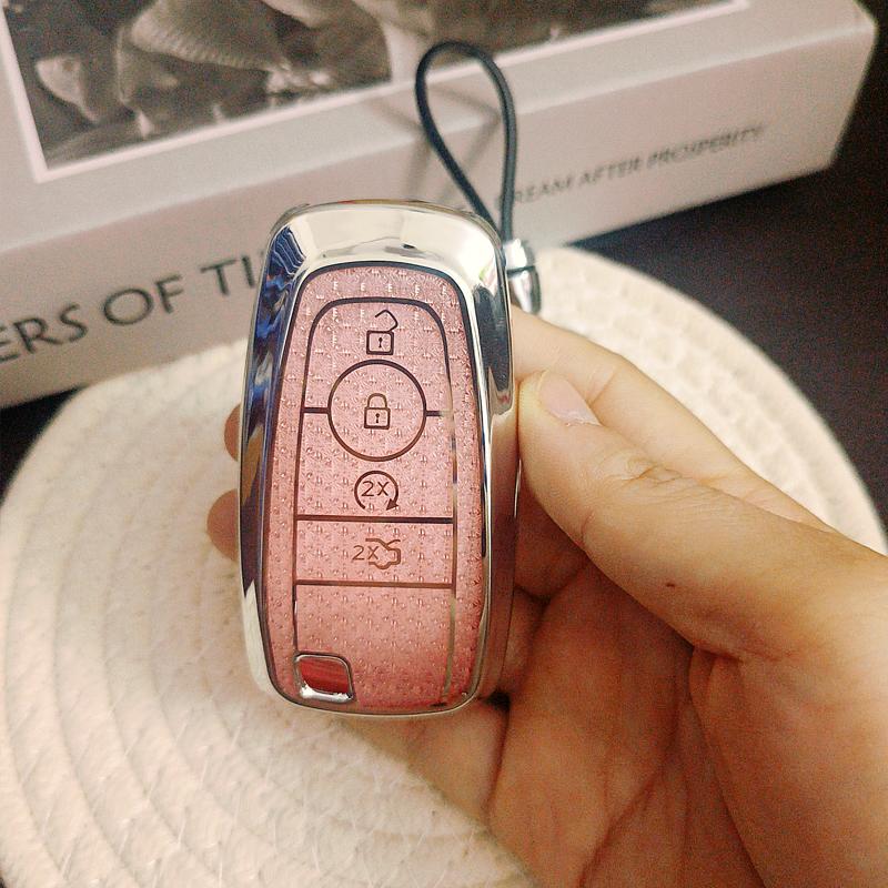 For Ford F-150 Raptor Explorer Escape Fusion Bronco Sport Edge Lincoln Corsair 4 Button Car Remote Key Case Cover Protect Fob
