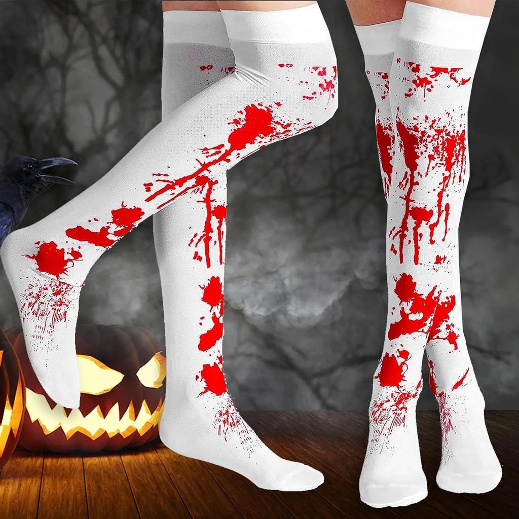 10Pairs Halloween Gloves Horror Ambiance Decoration Bloodstained Gloves Bloody Socks Halloween Party Horror Bloodprint Props