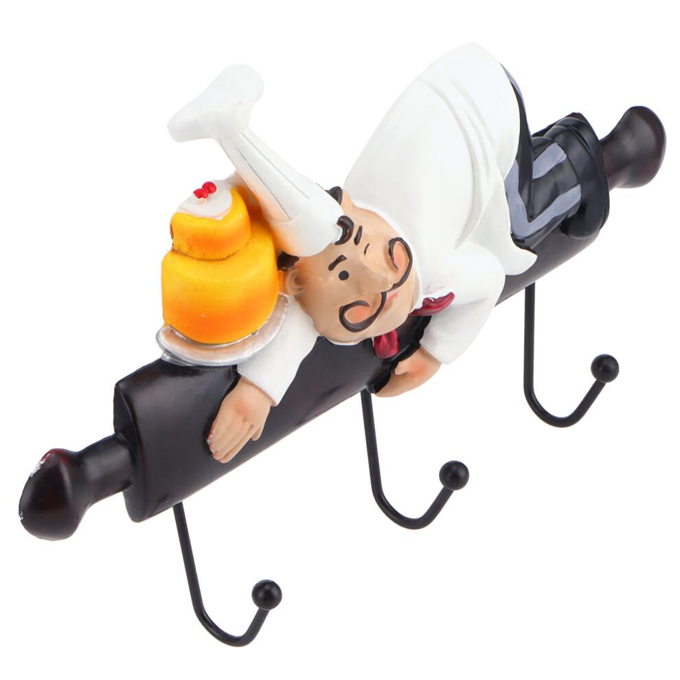 Wandhaken Mit Cartoon-Kochmotiv, Tragfähig, Rückstandsfrei, Umweltfreundliches Harzmaterial, Selbstklebend