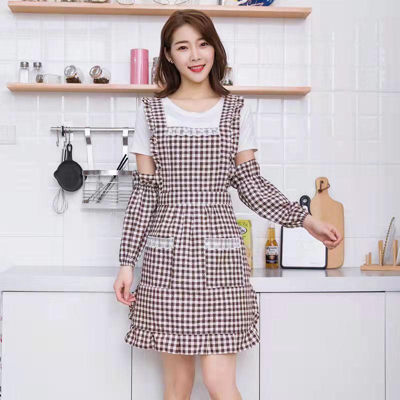 Korean Style Waterproof Cotton Princess Cooking Apron