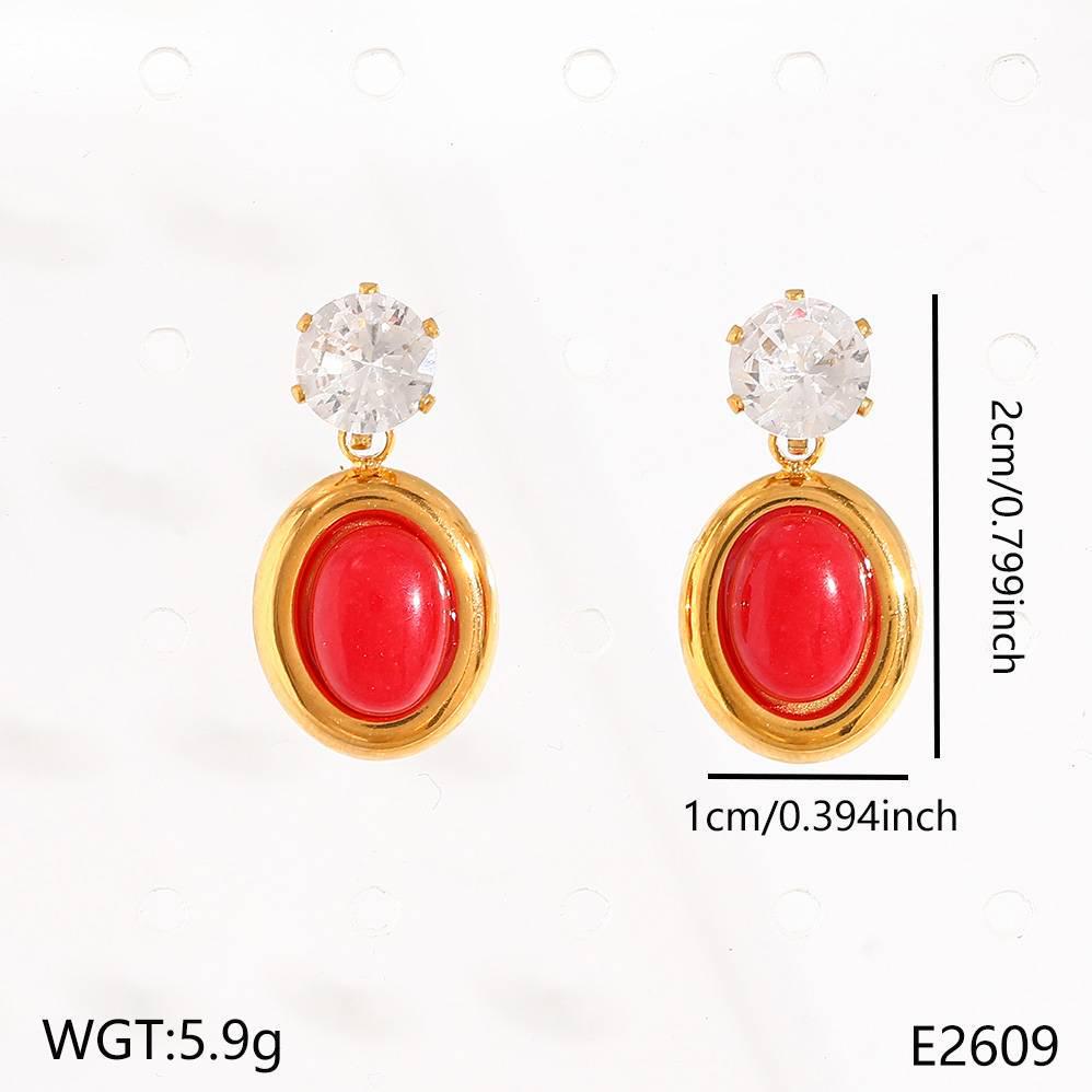 Gold C-Shaped Round Hoop Earrings with Bright Surface, French Light Luxury, High-End Stainless Steel