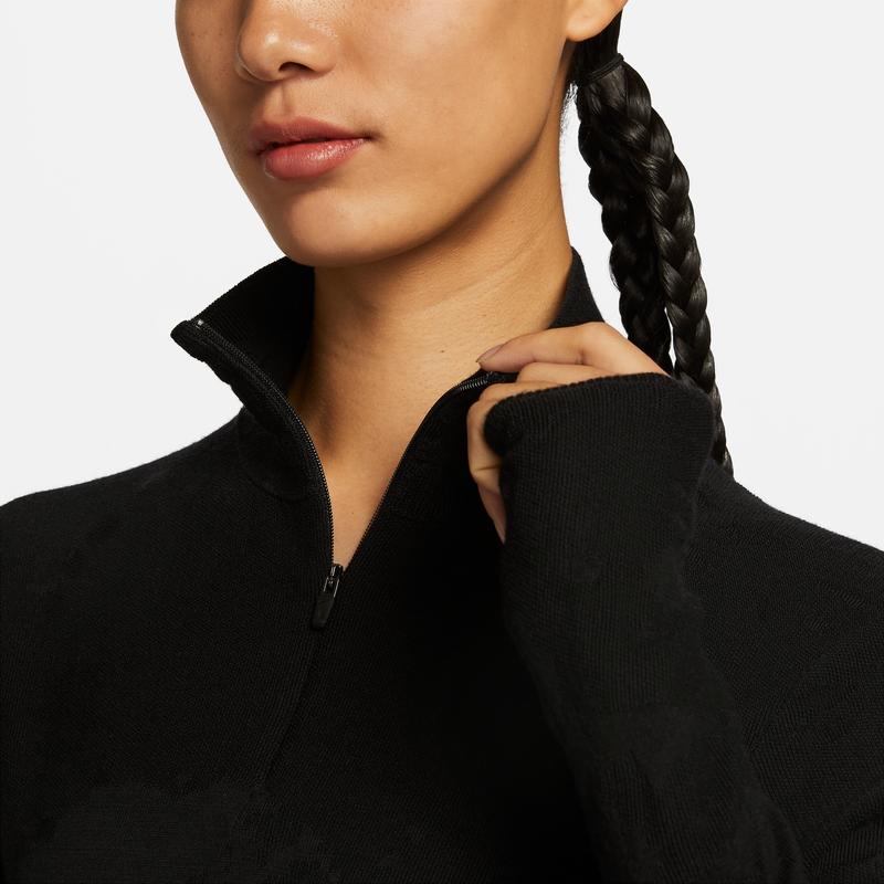 Nike Therma-Fit Adv Run Division Logo Stand Collar Long Sleeve Jacket Women Jacket Black FN2262-010