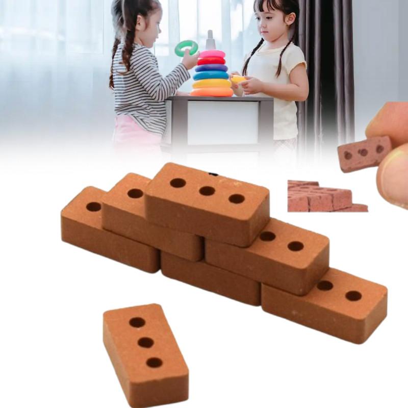 Diy Red Brick Micro Landscape Architectural Building Block Toys Model Gift Kids