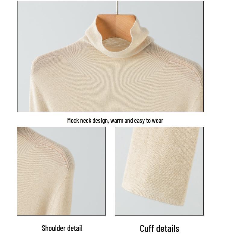 Early Autumn Cashmere & Mulberry Silk High-Neck Slim Fit Knitted Sweater for Women