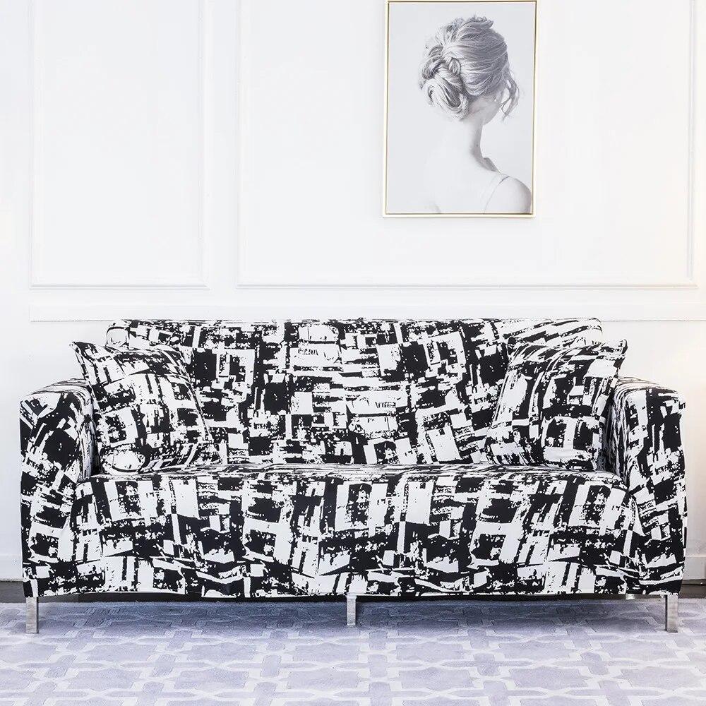 

Высокоэластичный универсальный чехол для дивана, эластичный чехол для дивана, чехлы с мелким принтом, чехол для дивана на 1/2/3/4 места, L-образная форма 1seater 90-140cm 1pc