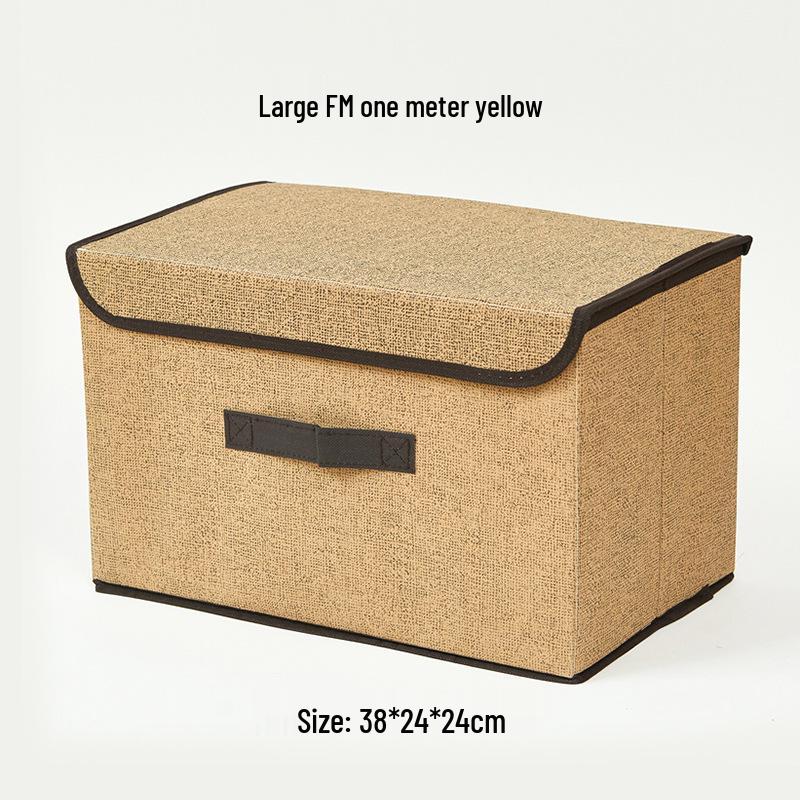 Imitation Linen Non-Woven Fabric Foldable Storage Box for Clothes & Toys, Available In Large & Small Sizes.