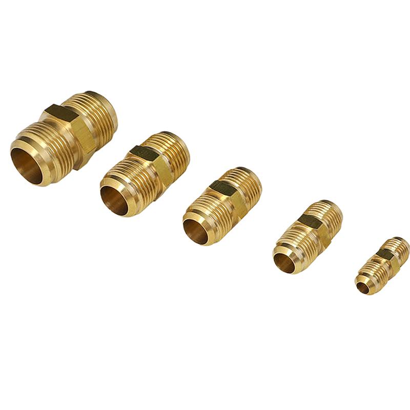 Equal Reducer Nipple Flare Tube OD 1/4" 5/16" 3/8" 1/2" 5/8" 3/4" 7/8" SAE-Standard Brass Pipe Fitting Connector Air Coniditoner