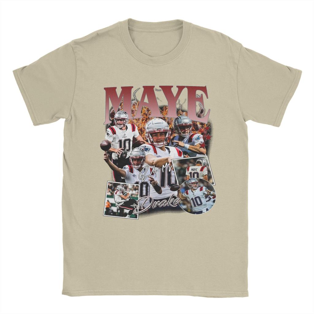 Unisexs TShirts Vintage Drake Maye Poster Novelty 100 Cotton Tees Short Sleeve T Shirts Crewneck Clothes Gift Idea