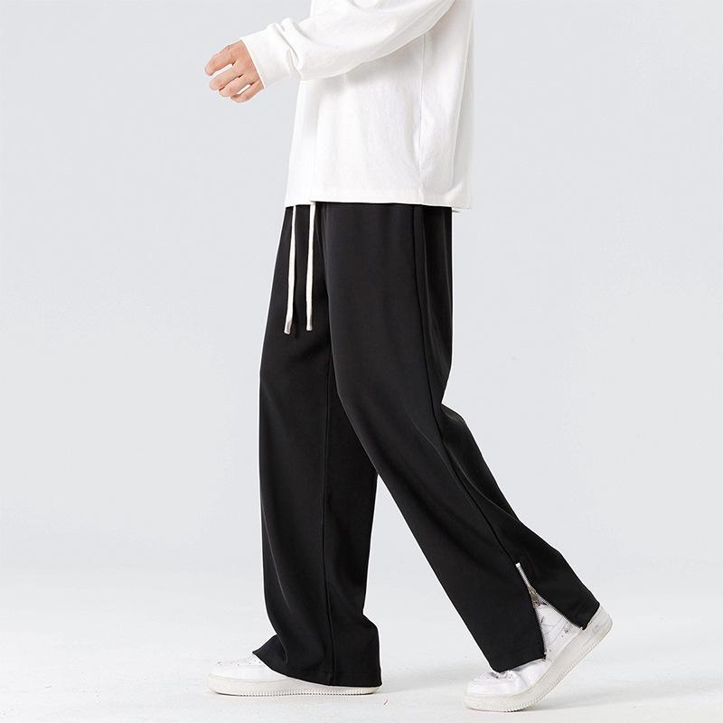 

Весенне-осенние новые тонкие мужские брюки от костюма, не требующие глажки и драпирующиеся, повседневные брюки прямого свободного кроя, универсальные брюки-палаццо для мужчин M