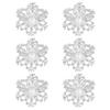1/2/6Pcs Golden Metal Napkin Ring Faux Pearl Decor Snowflake Design Winter-themed Napkin Holders Weddings Parties Table Decor