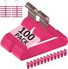 100-pack Premium Velvet Hangers Non-slip Space-saving with 12 Clips 2 Tie Racks Heavy-duty Pink Suit Clothes Hangers