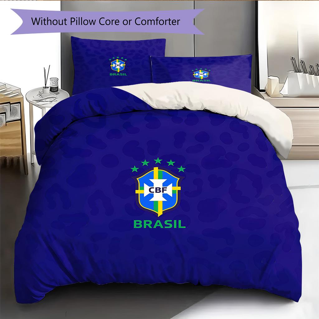 CBF Pattern Bedding Quilt Set Home Decoration Gift (1 * duvet cover + 2 * pillowcase without core)