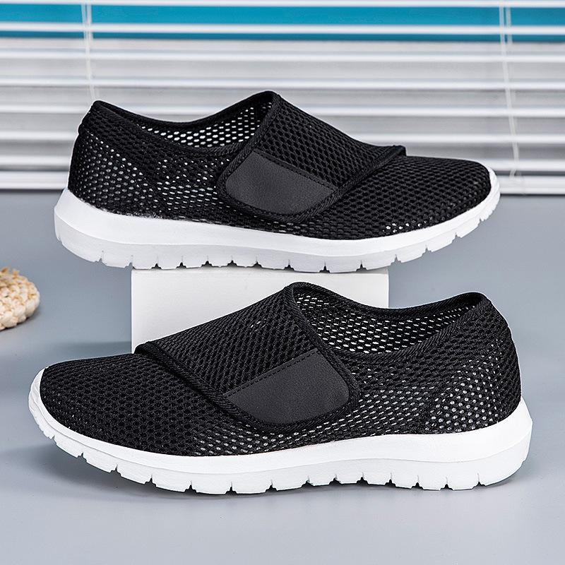 Summer Velcro breathable mesh elderly shoes wide feet swollen shoes men s and women s walking shoes big bone feet can be adjusted after surgery 36