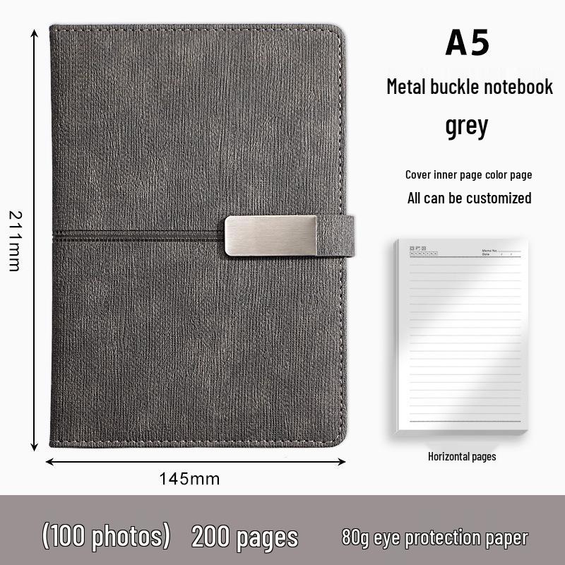 A5 Notizbuch mit individuellem Logo und Metallverschluss - Perfekt für Geschäfts-, Schul- oder Bürogeschenke