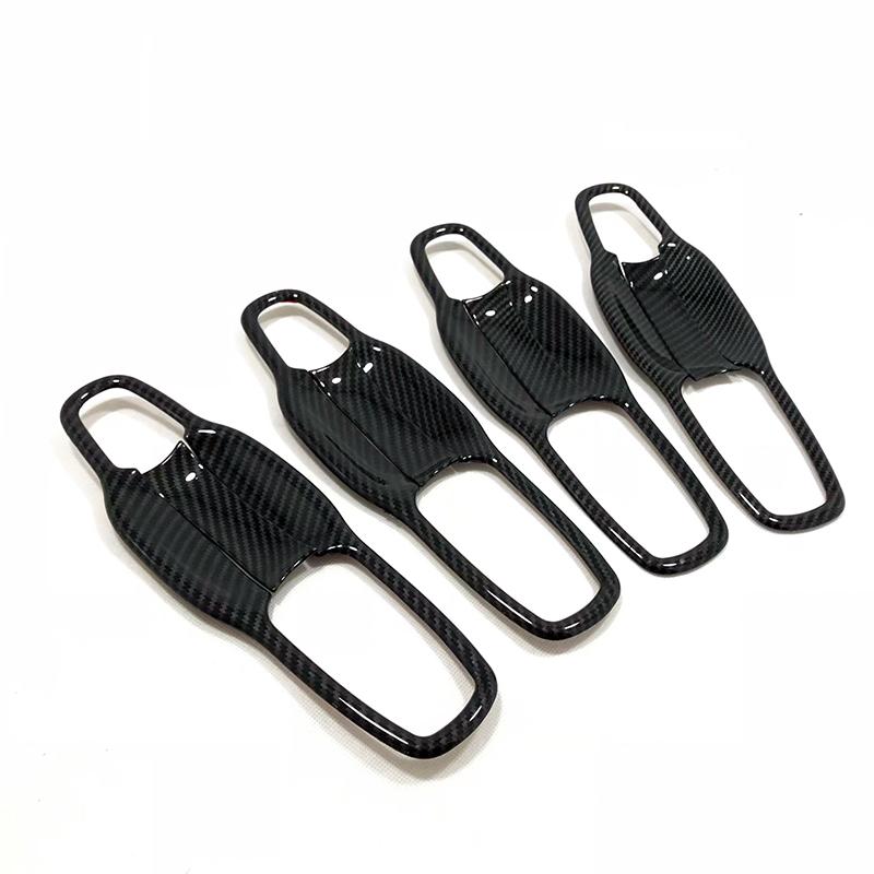 For Jeep Grand Cherokee 2014-2018 Accessories Door Handle Cover Car Door Bowl Pull Carbon Fiber Exterior Trim Molding Decoration