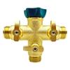 Bronze 3-Wege-Schlauchverteiler mit individuellen Regelventilen für 3/4 Zoll Gartenschlauch, inklusive Gummidichtungen und wasserdichtem Band
