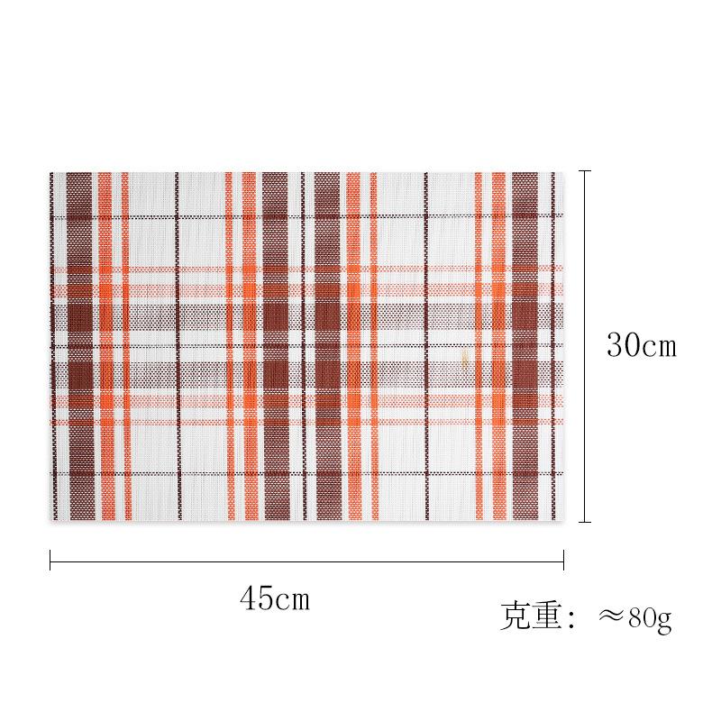 Japanese-style simple placemat Western food mat Household plaid table mat Dining table mat Coaster bowl mat Woven anti-scalding and heat insulation ma