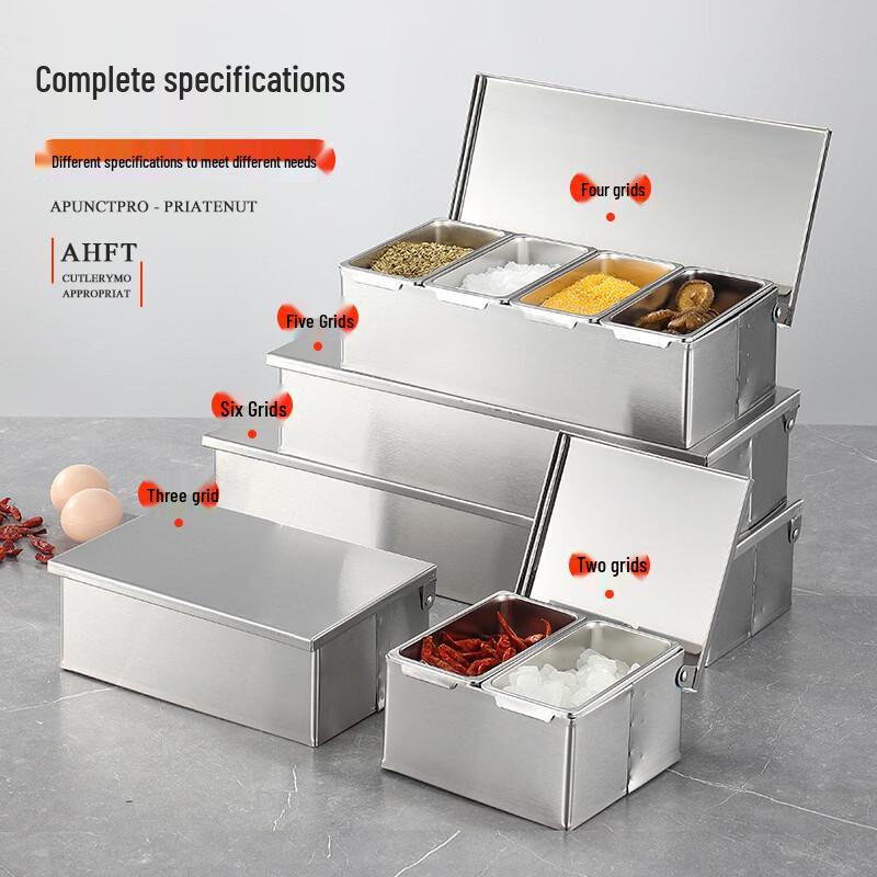 Tianze 201 Stainless Steel Flip-Lid Seasoning Box