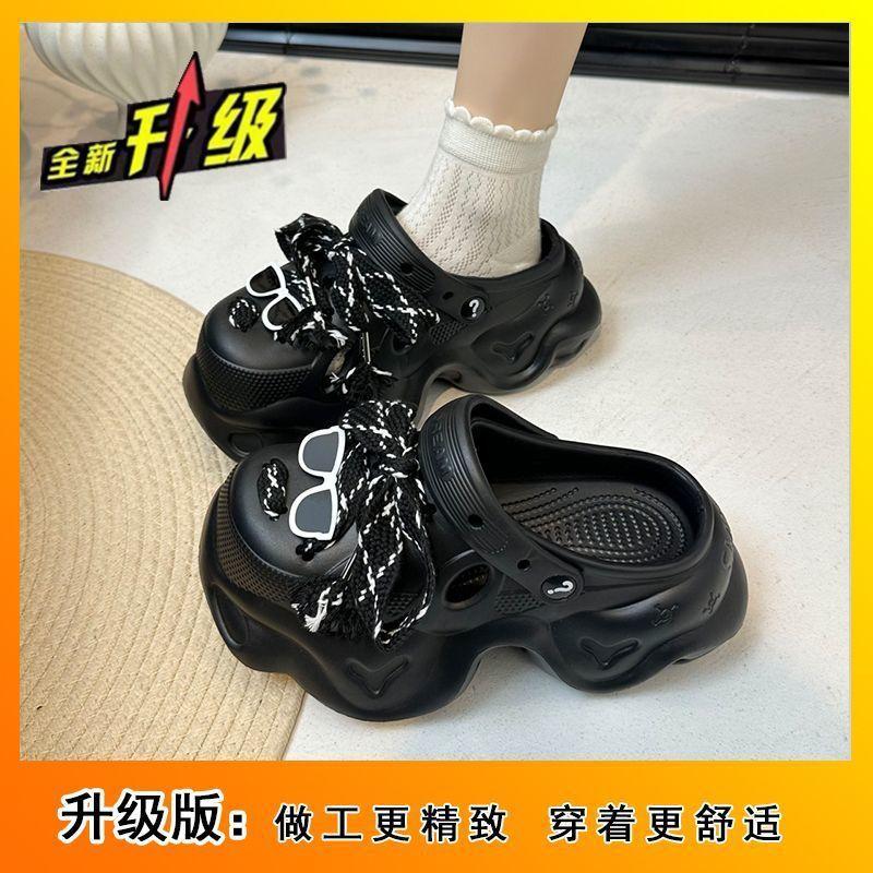 Casual cool slippers thick-soled outer wear beach bag head slippers fashion Internet celebrity hole shoes ins2025 summer and autumn new