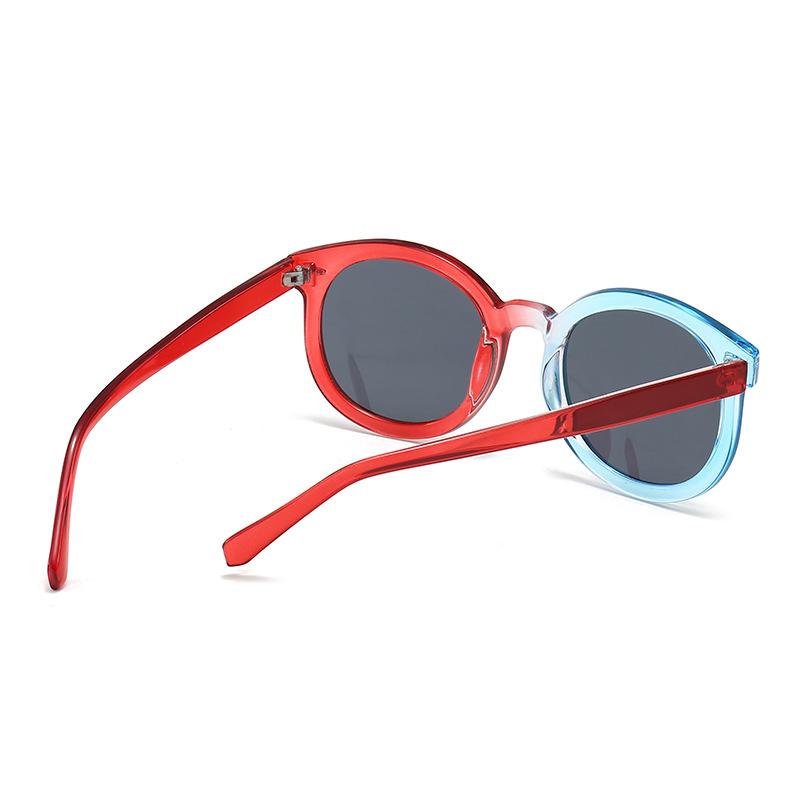 Novelty decoration funny sunglasses blue and red contrasting colors large frame round sunglasses new sunglasses women
