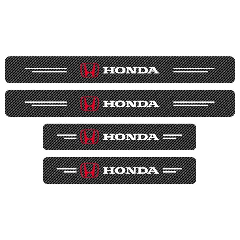 Car Hot 2025 Car Door Plate Carbon Fiber Threshold Protector Sticker Decals For Honda Civic Fit Jazz Accord Pilot Passport Stepw