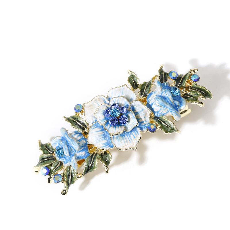

Authentic Retro Cloisonné Crystal Rhinestone Hair Clip for Women – Spring Clip Jewelry Gift