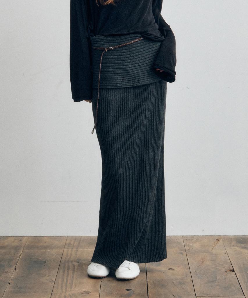 Cita Every Day Comfort Knit Long Skirt_Cts622(Charcoal)