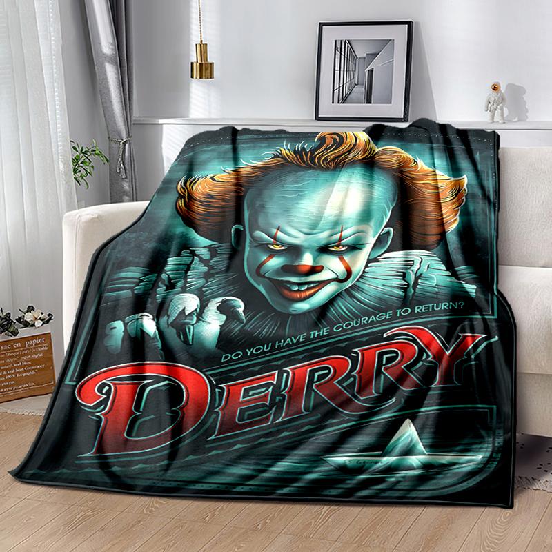 1pc Blanket Pennywise the Dancing Clown2 Print Design, Lightweight Blanket for Sofa, Bed- Soft &Warm, Gift for All Seasons like Christmas, Halloween