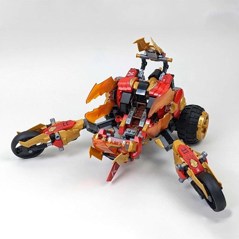 Animated Film Movie Golden Dragon Assault Vehicle Building Blocks Racing Car Assemble Bricks Toys Gift for Kid Adult
