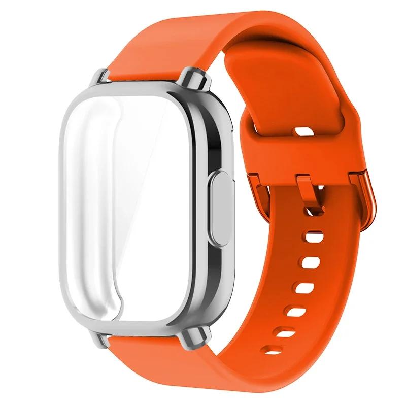 22mm Silicone Strap With Case For Xiaomi Redmi Watch 5 Active Lite Smart Watch Wrist Band TPU Case For Redmi Watch 5 Active Lite