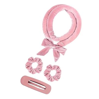 4PCS Heatlessly Hair Rollers With Bowknot Design Easy Overnight Hair Curls Set Comfortable Sleep Safe Hair Styling Tool
