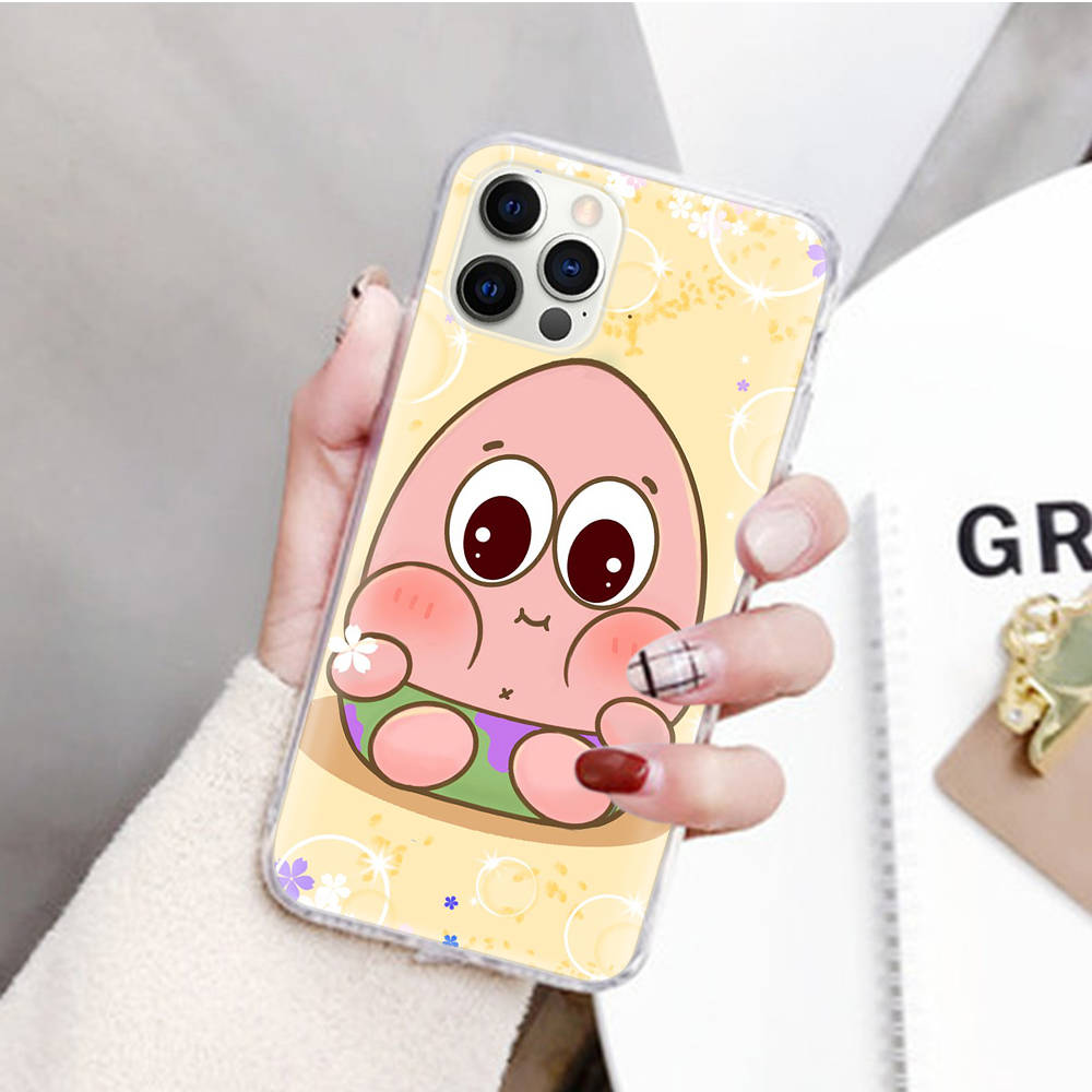 JS43 SpongeBob Transparent Case for Samsung A04 A14 A23 M33 M53 Realme 10 9 C35 C55 VIVO Y02 X80 Infinix Hot 30 Note 11 Tecno Spark 8P Pro