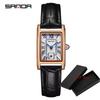 Fashion Sanda Top Brand Elegant Design Rectangle Dial Water Resistant Quartz Movement Business Gift Women Analog Wrist Watches