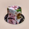 Front And Back Wearing Spoof Hip Hop Animal Print Bucket Hat Men And Women Sunshade Funny Personality Bucket Hat