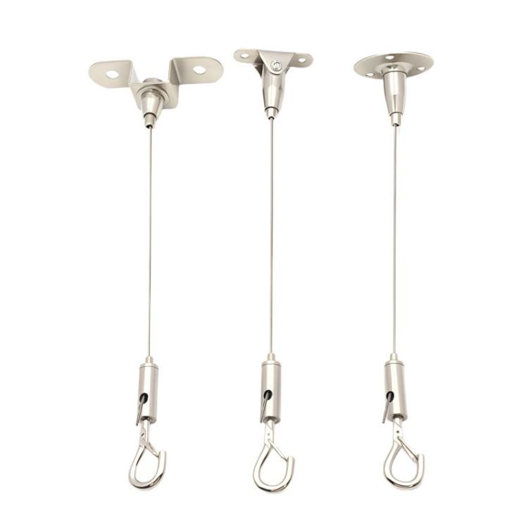

Steel Wire Hanging Rope for Lampshades, Signs, Exhibitions, and Paintings with Safety Hook Disc code + Safety hook + 0.5m