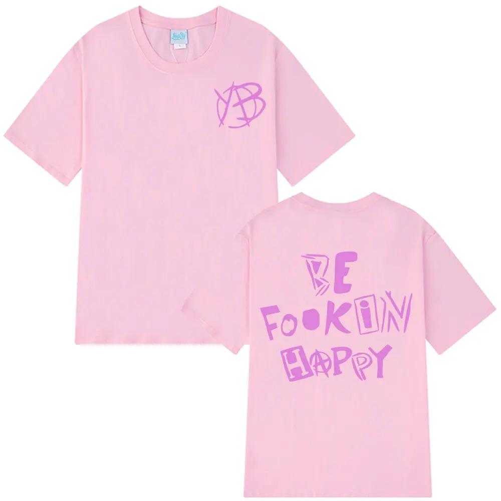 Koszulka Rockowa Piosenkarz Yungblud Be Fookin Happy Letnia Casualowa Koszulka Kobiety Moda Hip Hopowa T-Shirt Wysoka Jakość Harajuku miękka