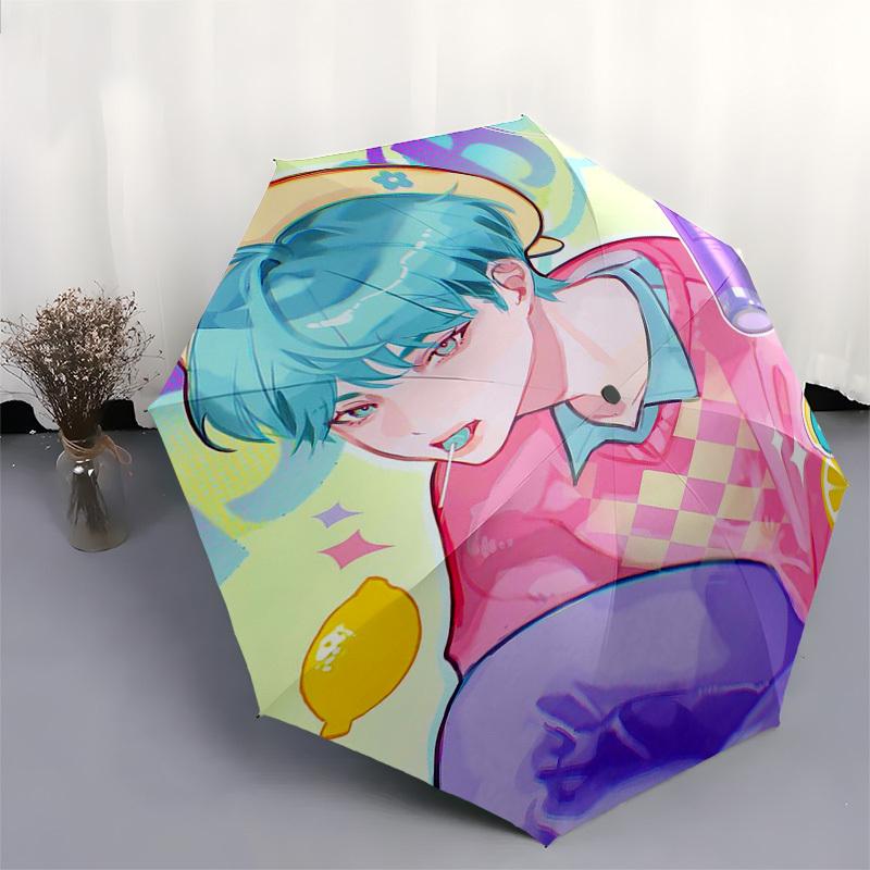 1pc "1000% YOU" Outdoor Umbrella - Automatic Opening/Closing, Portable Tri-Fold Design with 8-Bone Iron Frame, Perfect for Fans, Travelers, Daily