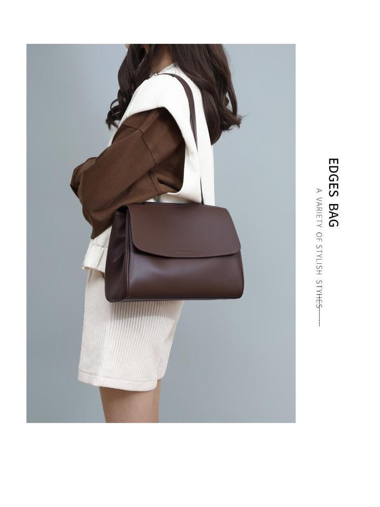 Versatile Women's Genuine Leather Crossbody Bag - Large Capacity, Popular Autumn/Winter Handbag